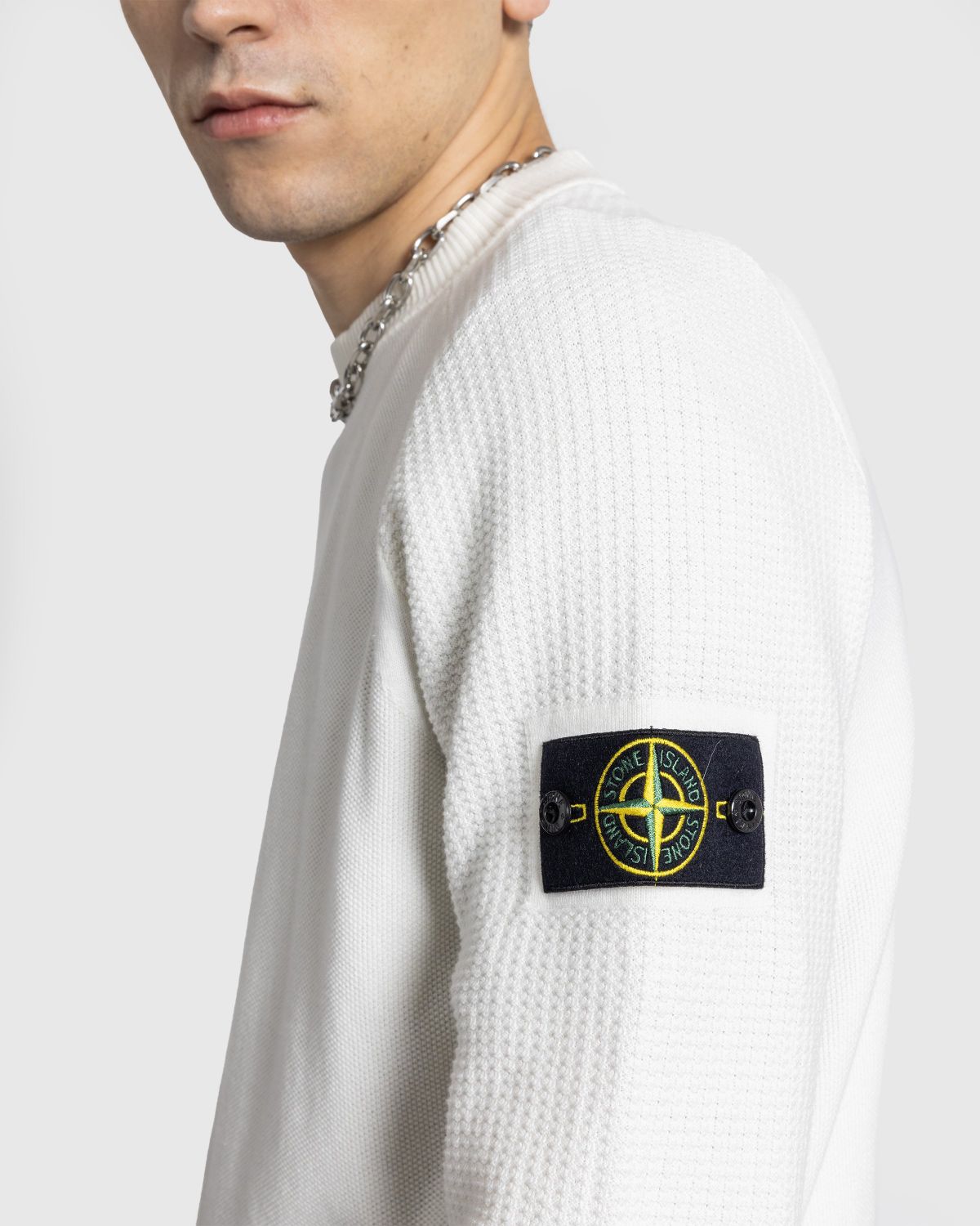 Stone Island – Ribbed Soft Cotton Knit White | Highsnobiety Shop